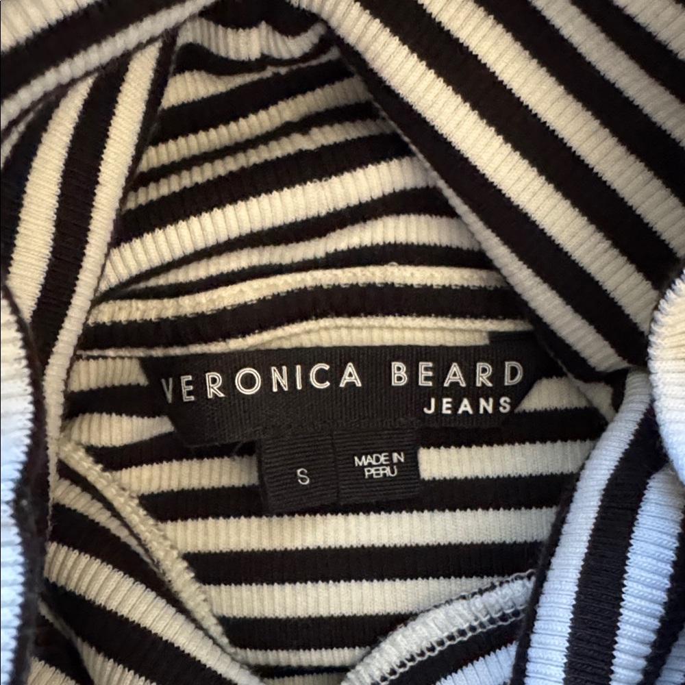 Veronica Beard Cedar Striped Ribbed  Turtleneck Sweater - Picture 4 of 4